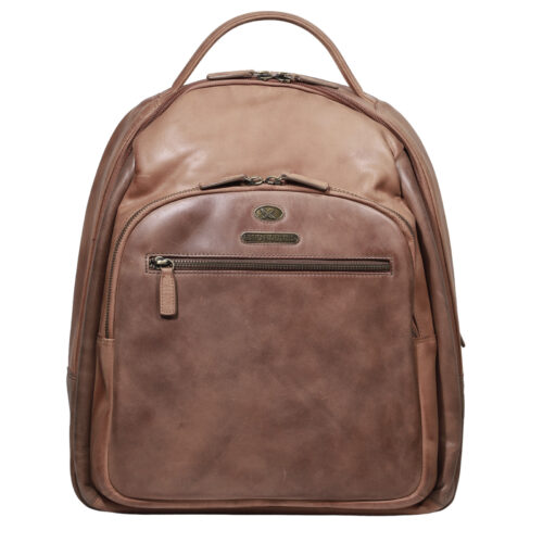 Mochila de Cuero, Color Camel, Modelo 2113 - Gino Rodinis