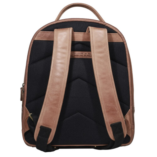 Mochila de Cuero, Color Camel, Modelo 2113 - Gino Rodinis