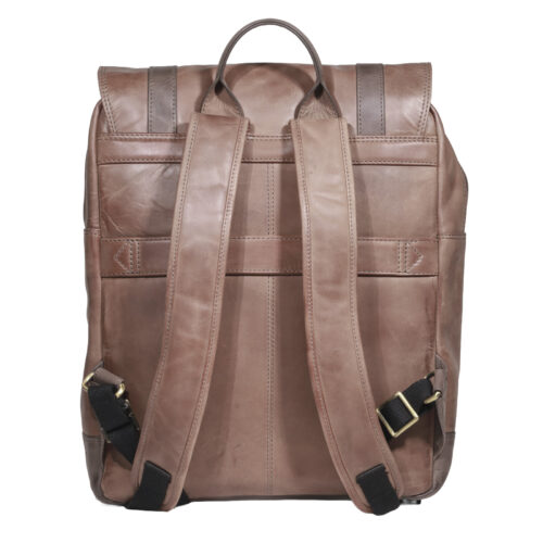 Mochila de Cuero, Color Camel, Modelo 2114 - Gino Rodinis