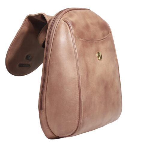 Mochila de Cuero, Color Camel, Modelo 2115 - Gino Rodinis