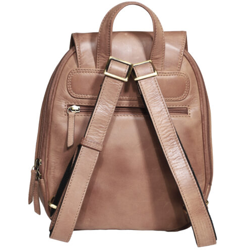 Mochila de Cuero, Color Camel, Modelo 2115 - Gino Rodinis