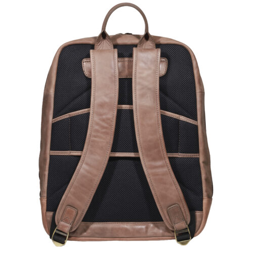 Mochila de Cuero, Color Camel, Modelo 2118 - Gino Rodinis