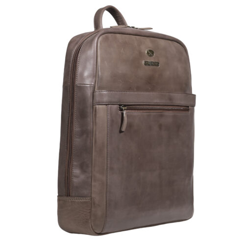 Mochila de Cuero, Color Café, Modelo 2118 - Gino Rodinis