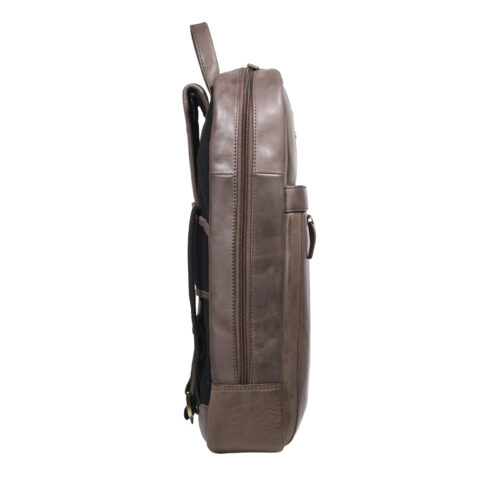 Mochila de Cuero, Color Café, Modelo 2118 - Gino Rodinis