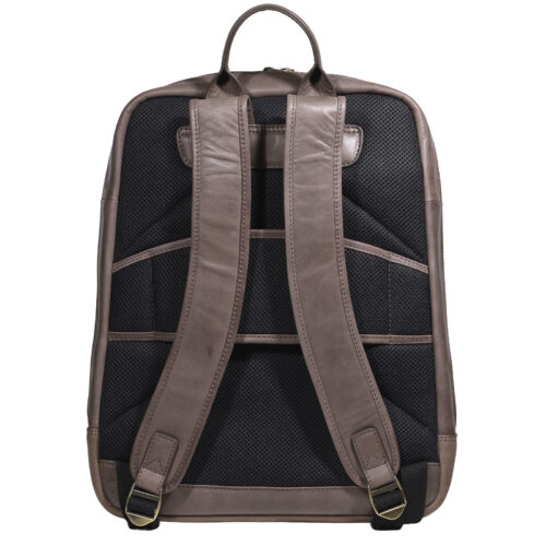 Mochila de Cuero, Color Café, Modelo 2118 - Gino Rodinis