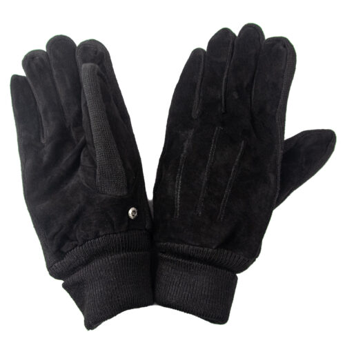 Guante de cuero gamuzado, modelo g105 en color negro