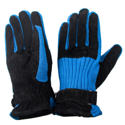 Guante de cuero gamuzado, modelo g107 en color Azul