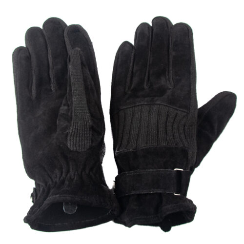 Guante de cuero gamuzado, modelo g107 en color negro
