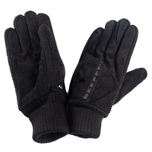 Guante de cuero gamuzado, modelo g111 en color Negro