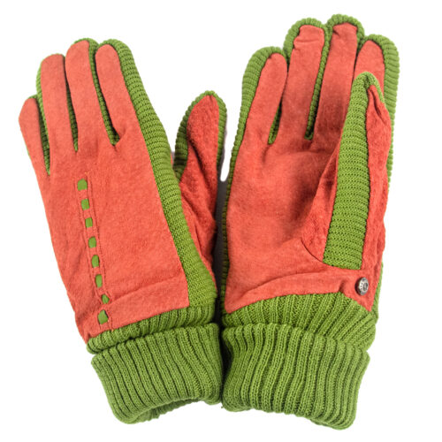 Guante de cuero gamuzado, modelo g111 en color Naranjo