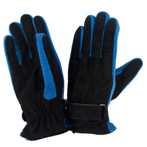 Guante de cuero gamuzado, modelo g148 en color Azul