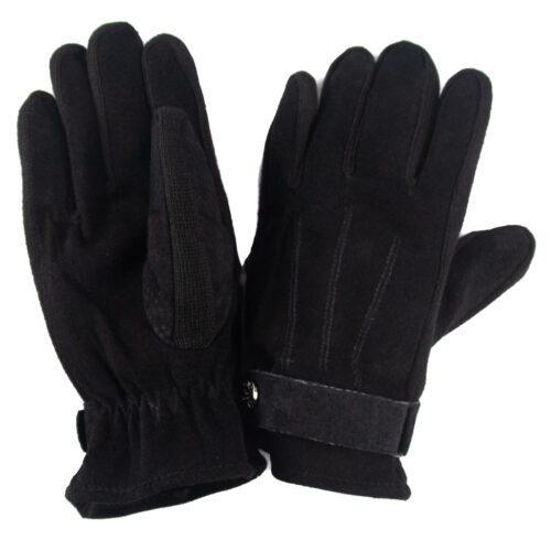 Guante de cuero gamuzado, modelo g148 en color Negro