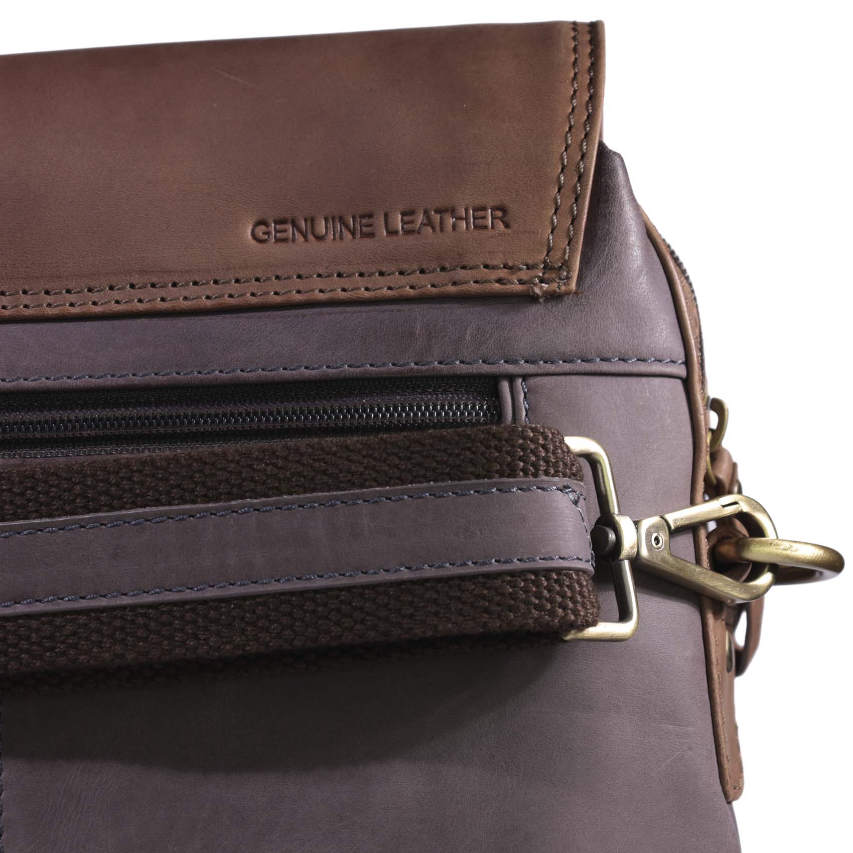 Morral de Cuero 2402 | Gris - Café - Imagen 5