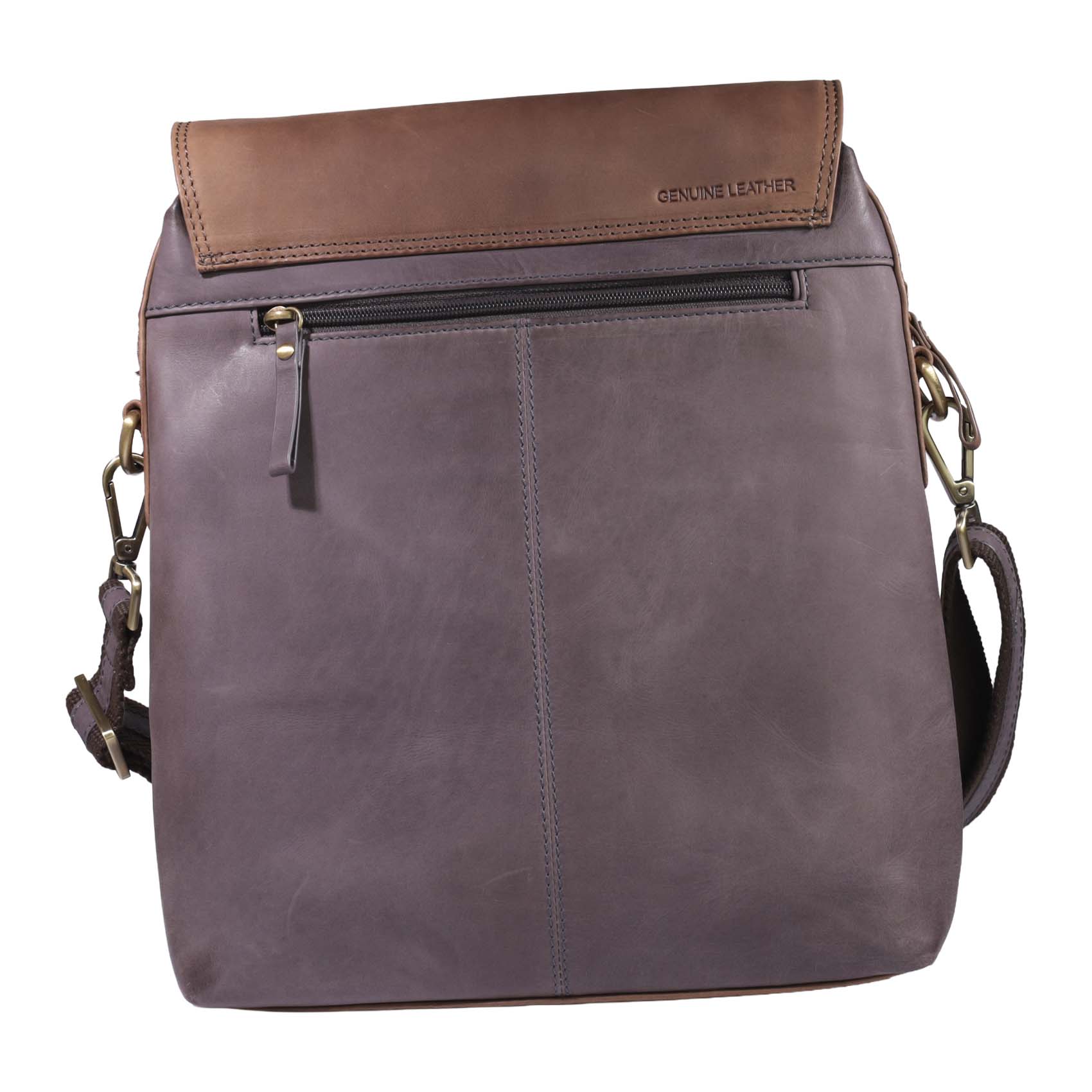 Morral de Cuero 2402 | Gris - Café - Imagen 6
