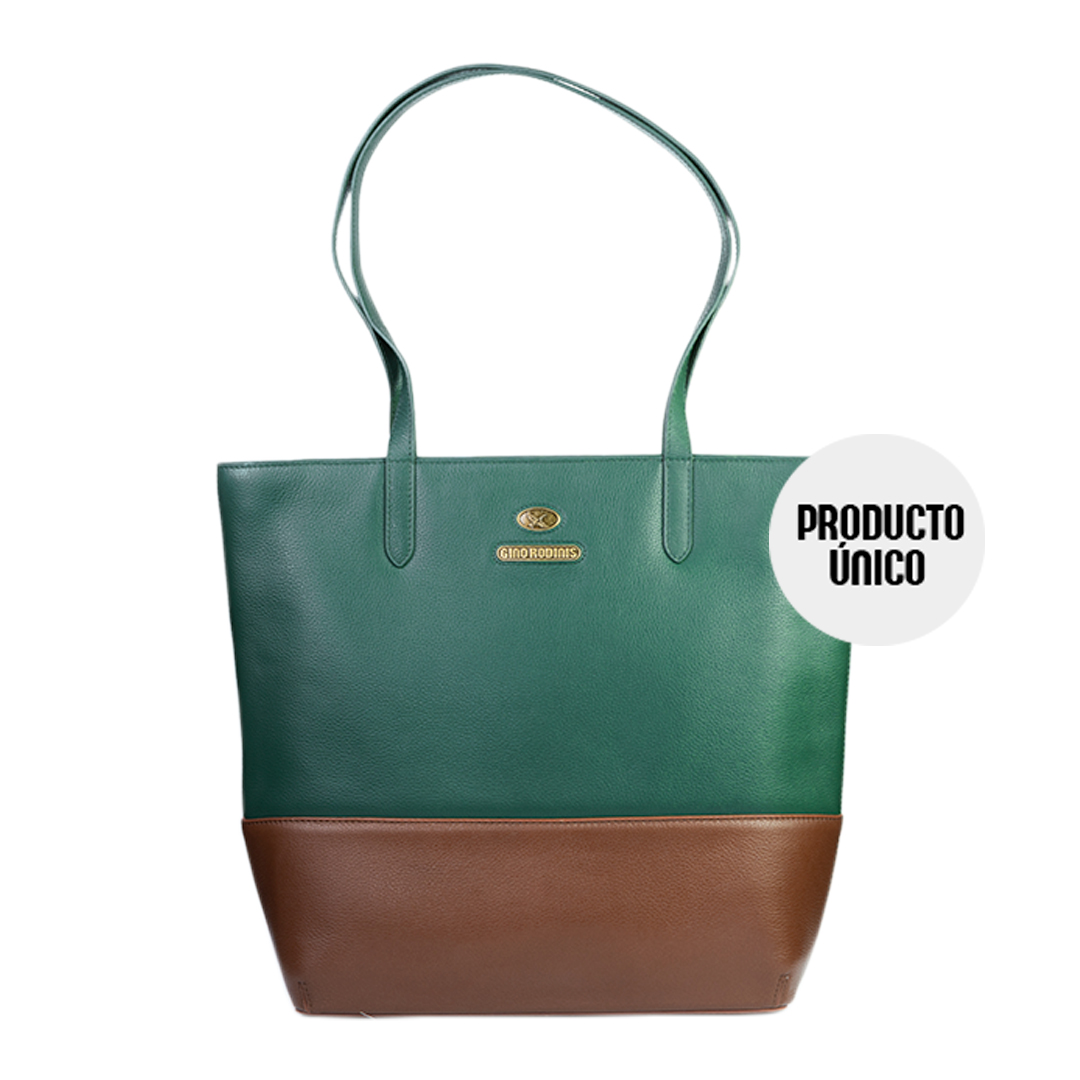 Tote Bag 007 Cuero | Verde / Café