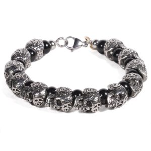 Brazalete B523 | Negro/Plateado