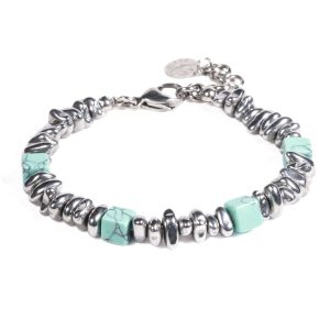 Brazalete B529 | Turquesa/Plateado