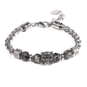 Brazalete B531 | Negro/Plateado