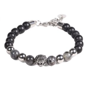 Brazalete B535 | Negro/Plateado