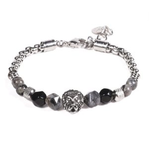 Brazalete B536 | Negro/Plateado