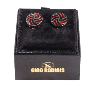 Cubre Botón Esmaltado Negro Rojo | TB014
