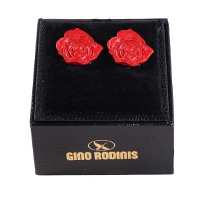 Cubre Botón Esmaltado Rosa Roja | TB018