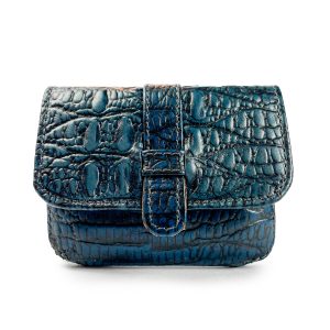 Monedero - Tarjetero Croco 783 Azul/Naranja