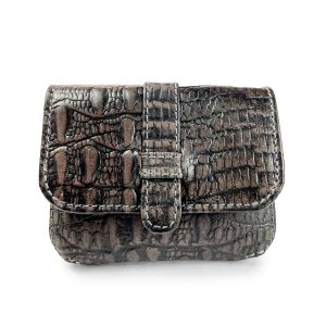 Monedero - Tarjetero Croco 783 Gris/Amarillo