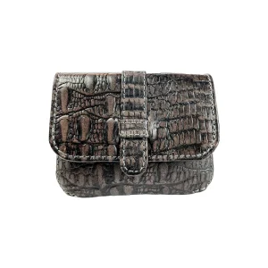 Monedero - Tarjetero Croco 783 Gris/Amarillo