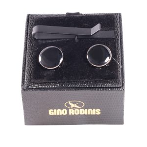 Set Pasador de Corbata y Cubre Botón | TB019 Negro