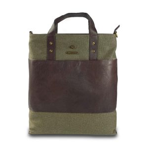 Tote Bag 2200 Tela Verde Oliva/Marrón
